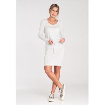 Rochie scurta -  gri deschis - din viscoza