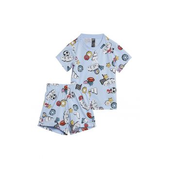 Set de pantaloni scurti si tricou cu imprimeu - 2 piese