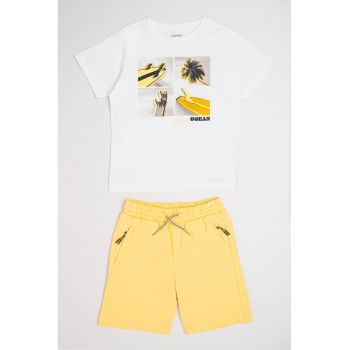 Set de pantaloni scurti si tricou din bumbac