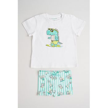 Set de tricou cu si pantaloni scurti de baie cu imprimeu - 2 piese