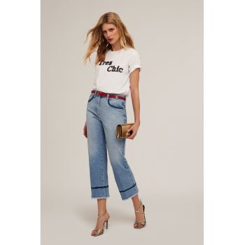Tricou cu imprimeu text frontal