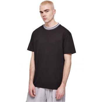 Tricou din bumbac cu decolteu la baza gatului