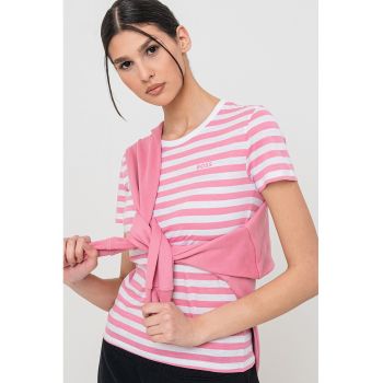 Tricou din bumbac cu model in dungi