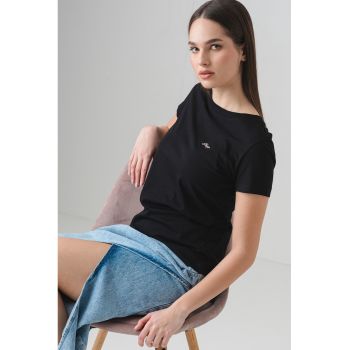 Tricou regular-fit cu decolteu la baza gatului