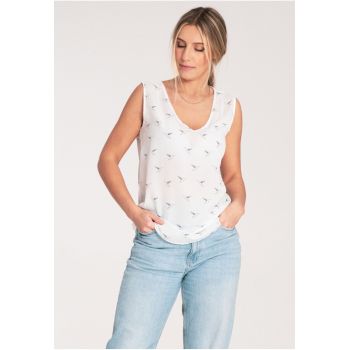 Bluza dama -  Fara maneci - Poliester - Ecru