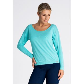 Bluza dama  M981 - albastru - amestec viscoza-elastan - croi elegant - maneci lungi