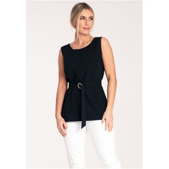 Bluza dama -  Poliester/Viscoza - Eleganta - Bleumarin -
