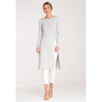 Bluza lunga dama -  Viscoza/Elastan - Gri
