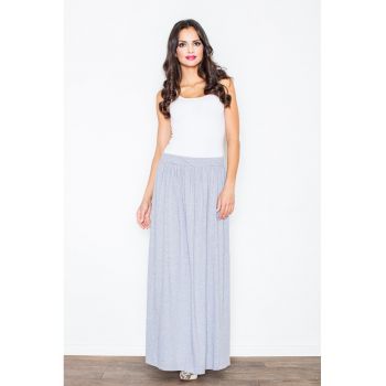 Fusta maxi  eleganta - gri - bumbac - pentru vara