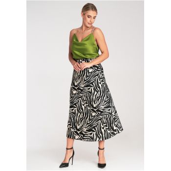 Fusta midi  imprimeu zebra - elastica - poliester -