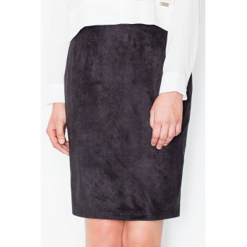 Fusta midi  neagra - poliester - croiala creion - elastica