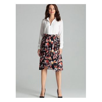 Fusta midi  plisata - model floral - poliester