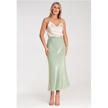 Fusta Midi  Verde - Viscoza -