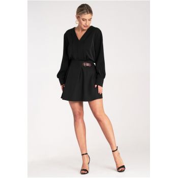 Fusta scurta -  eleganta - neagra - poliester -