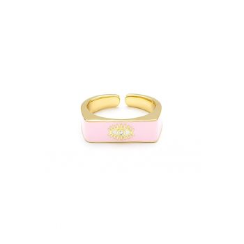 Inel elegant  motiv ochi - roz