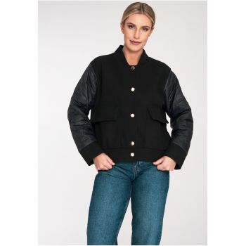 Jacheta dama M1097 -  Poliester/Viscoza - Negru -