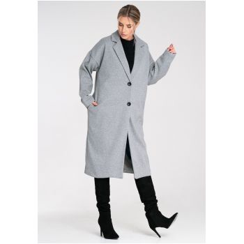 Palton dama M1111 -  Poliester - Gri -