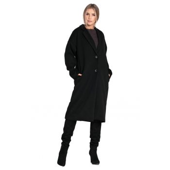 Palton dama M1111 -  Poliester - Negru -