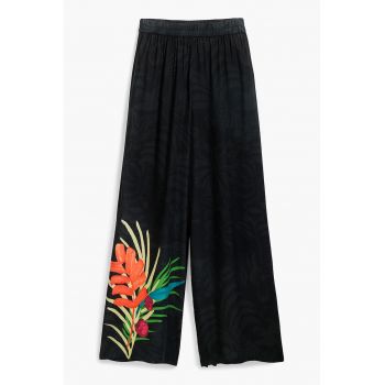 Pantaloni ampli cu imprimeu grafic