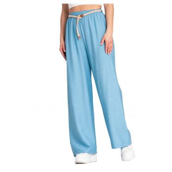 Pantaloni dama  albastri - viscoza - model de vara -