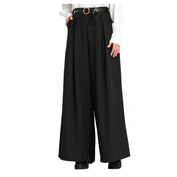 Pantaloni dama -  eleganti - negru - poliester-elastan -