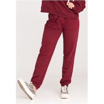 Pantaloni dama  model M1056 - rosu - bumbac