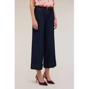 Pantaloni kick flared cu talie inalta