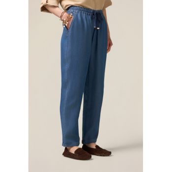 Pantaloni mon-fit din lyocell