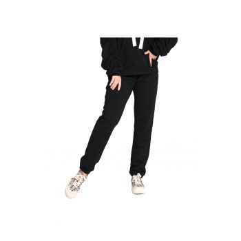 Pantaloni sport dama M1056 -  Bumbac - Negru -