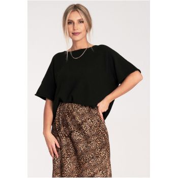 Pulover dama -  negru - largi - fabricat din material de calitate -