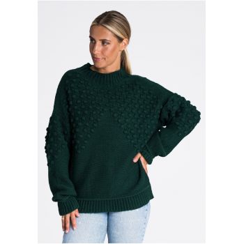 Pulover dama  oversize lejer verde -