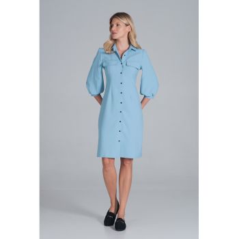 Rochie casual  M849 - albastra - poliester - versatila -