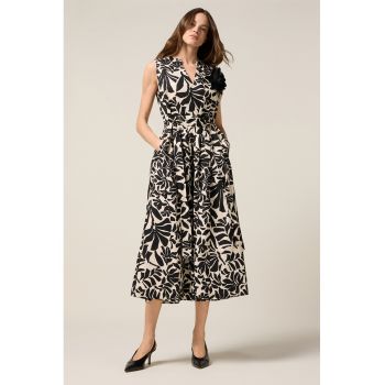 Rochie cu model - decolteu in V si buzunare laterale