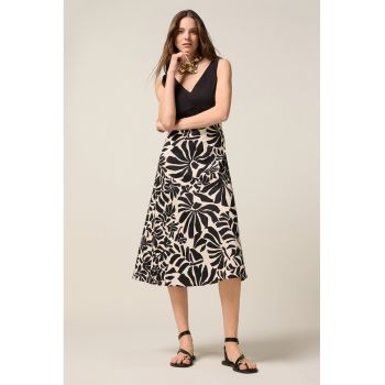 Rochie cu model floral si decolteu in V