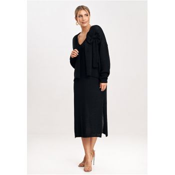 Rochie dama  M997 - acril - bumbac - negru -