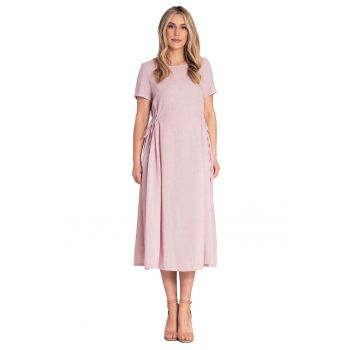 Rochie de cocktail -  roz - poliester -