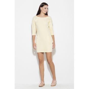 Rochie  K181 - galben - bumbac -