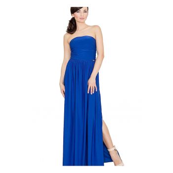 Rochie lunga -  Poliester/Elastan - Albastru -