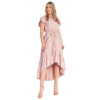 Rochie  M1179 - floral - volane - material durabil - viscoza/nylon -