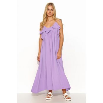 Rochie maxi lejera - cu volane -