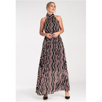 Rochie maxi  multicolor - plisata - poliester -