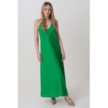 Rochie midi de in cu decolteu in V