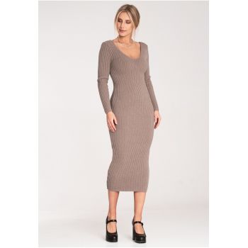 Rochie midi  mulata - bej - viscoza -