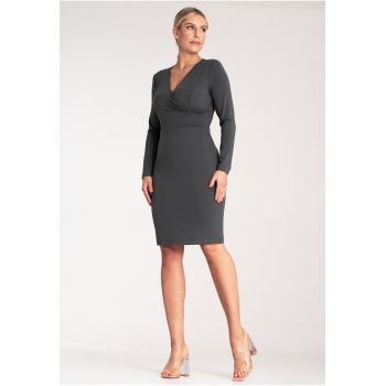 Rochie  mulata eleganta - simpla - gri - viscoza