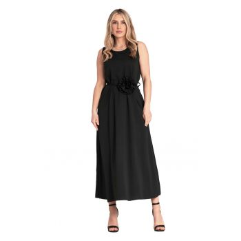 Rochie  neagra - fara maneci - material de calitate superioara - viscoza/poliester/spandex -