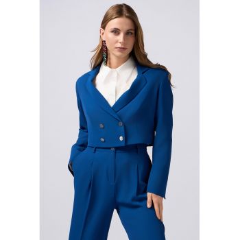 Sacou crop cu nasturi