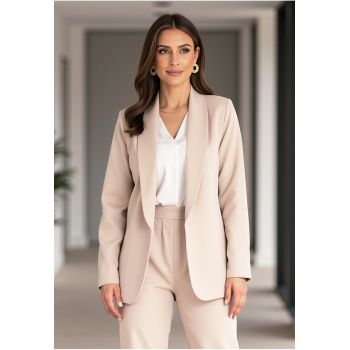 Sacou dama -  jacheta eleganta - catifelata - bej deschis -