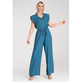 Salopeta dama -  eleganta - albastra - material formal -