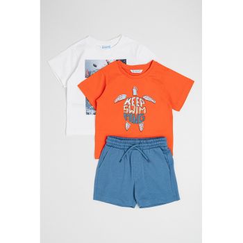 Set de tricouri cu imprimeu si pantaloni scurti - 3 Piese