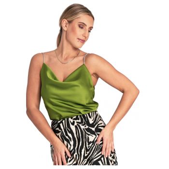 Top dama  verde - cu bretele - material moale - elegant - poliester -